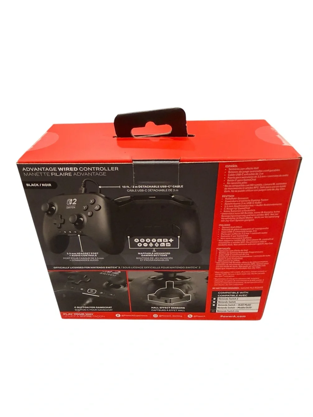 PowerA Advantage Wired Controller for Nintendo Switch 2 - includes Slim Case NIB